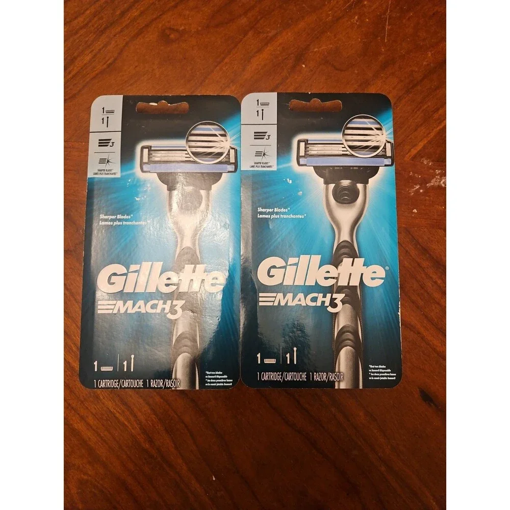 Gillette Mach3 Men's Razor 1 Handle + 1 Cartridge Refill - 2 pack New